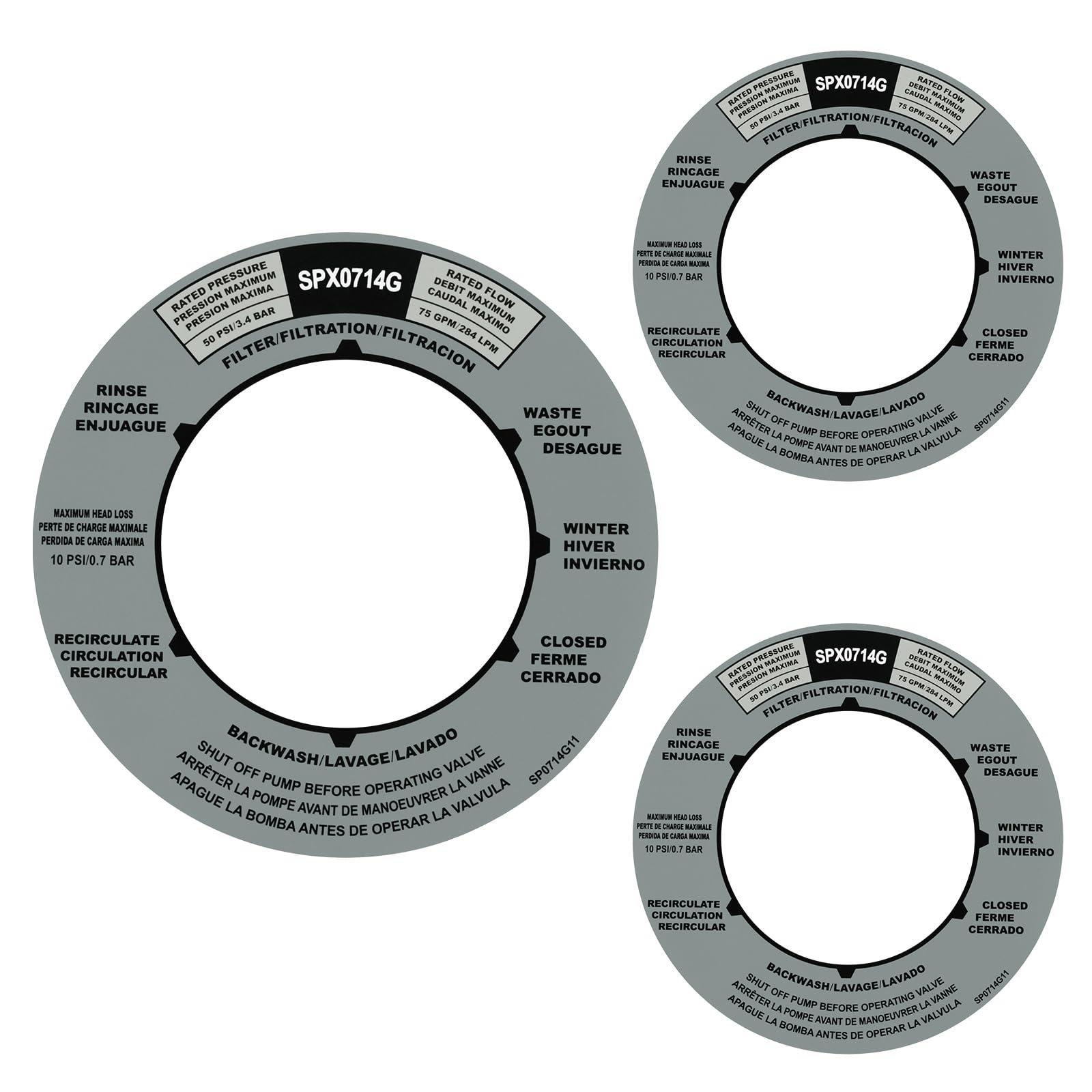 ヒスコレカートン Hayward SPX0714G11, Valve Position Label | Canada Hot Tub Parts